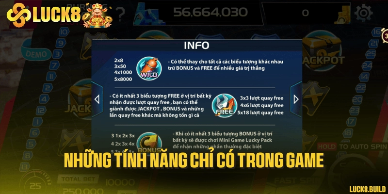 Những tính năng chỉ có trong game